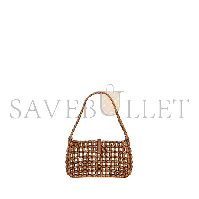 YSL LE 5 À 7 WOODEN BEADED HANDBAG 862997KAAAZ9384 (21*15*6cm)